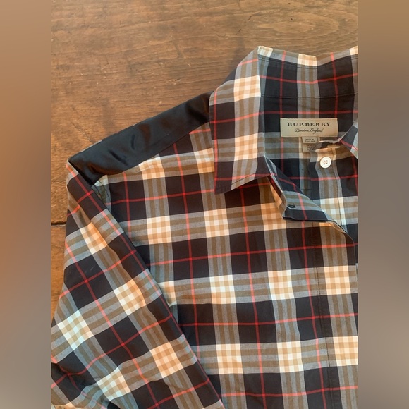 Burberry Ladies Midnight Saoirse Cotton Checked Shirt - Size 10 - Picture 7 of 10